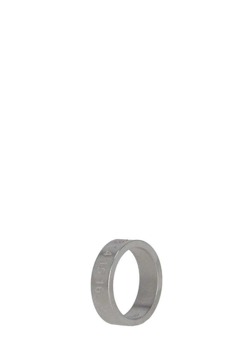 Maison Margiela Embossed Numeric Logo Sterling Silver Ring
