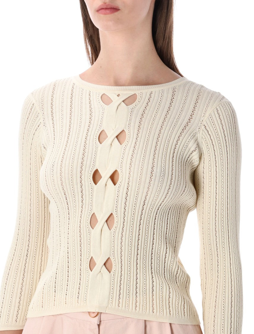 Sessùn Alencar Reversible Traforato Cotton Sweater