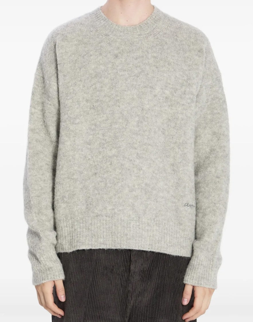 Ami Paris Embroidered Logo Alpaca Sweater