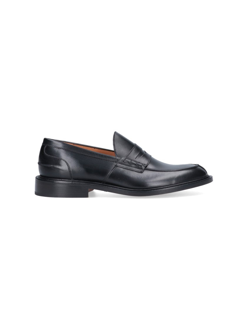 Tricker's James Black Leather Loafers