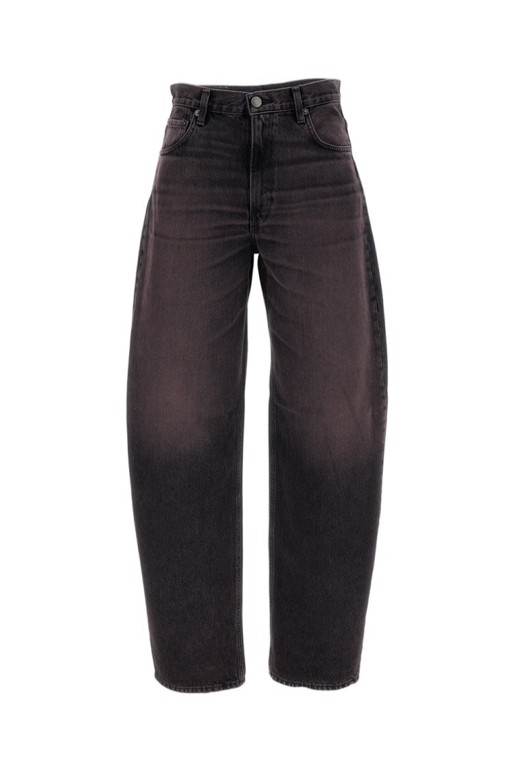 Haikure Pink Black Bibi Barrel Leg Denim Jeans