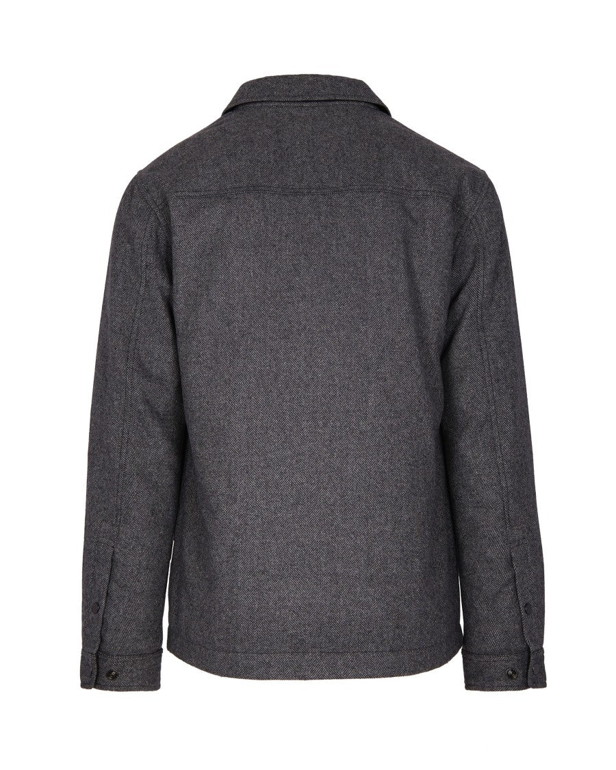 Woolrich Herringbone Grey Wool Blend Jacket