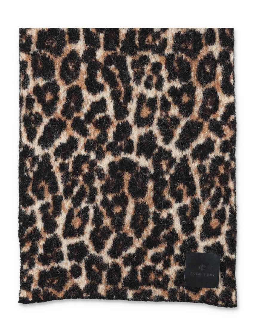 Anine Bing Hannah Brown Leopard Jacquard Scarf