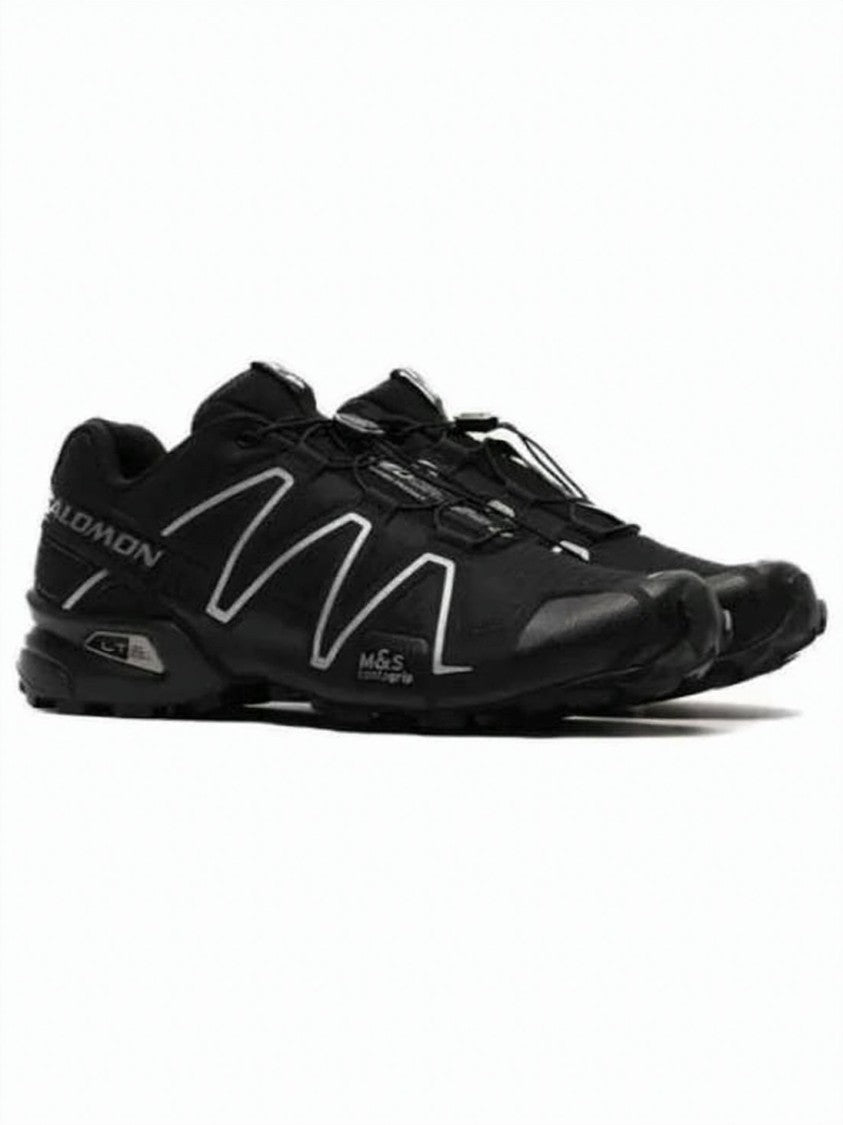 Salomon Low-Profile Black Sneakers With Angular Overlays