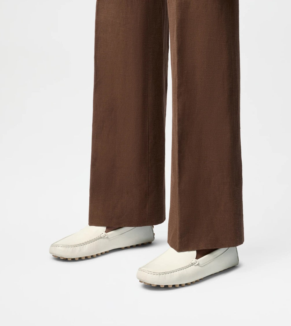 Tod's Gommino 22L Calfskin Slide Loafers – White