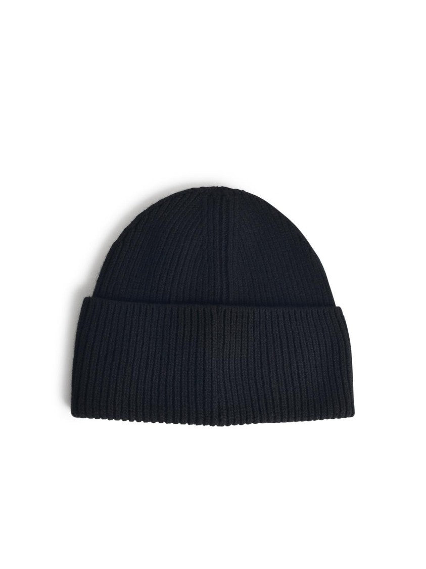 Moncler Black Virgin Wool Beanie