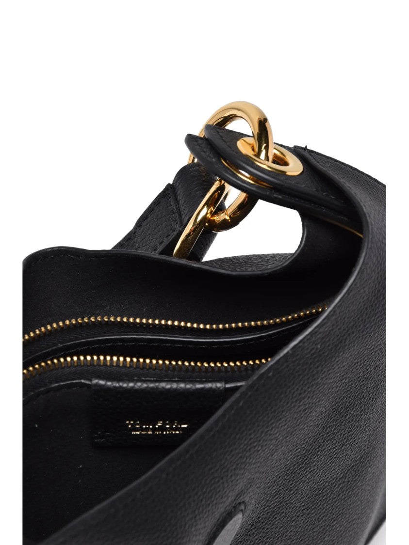 Tom Ford Black Leather Bar Shoulder Bag