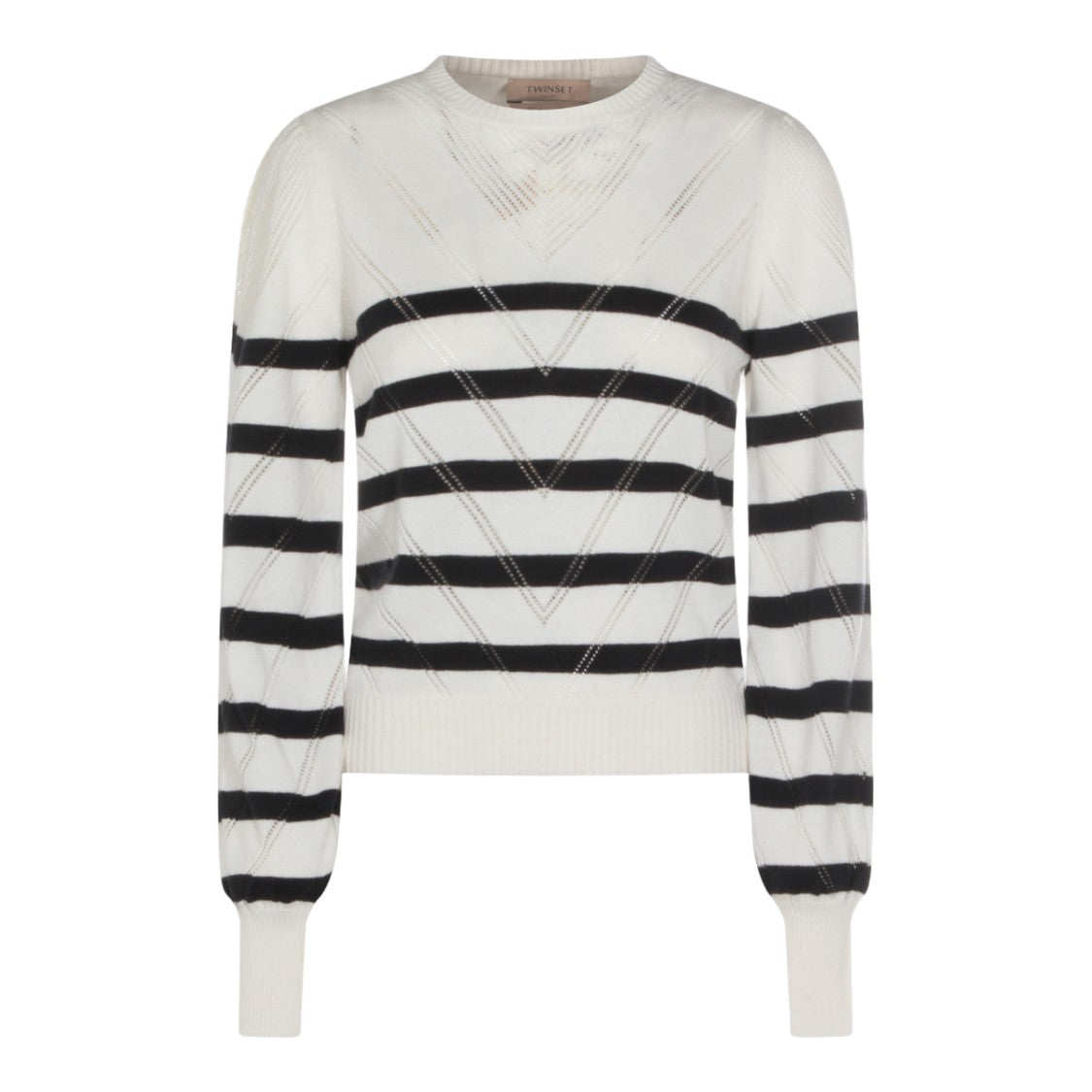 Twin-Set Lightweight Knit Sweater With Chevron Stripes