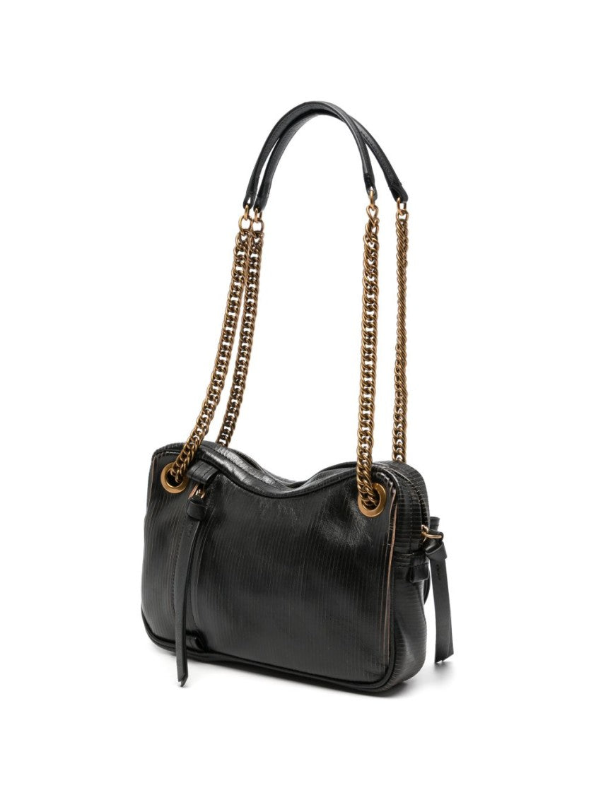 Vivienne Westwood Textured Black Handbag With Gold Accents
