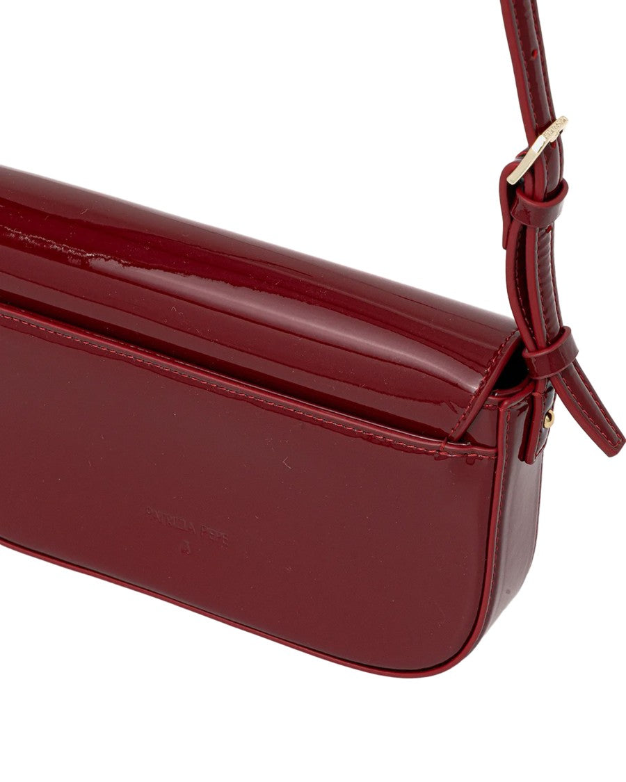 Patrizia Pepe Essential Fly Glossy Red Shoulder Bag