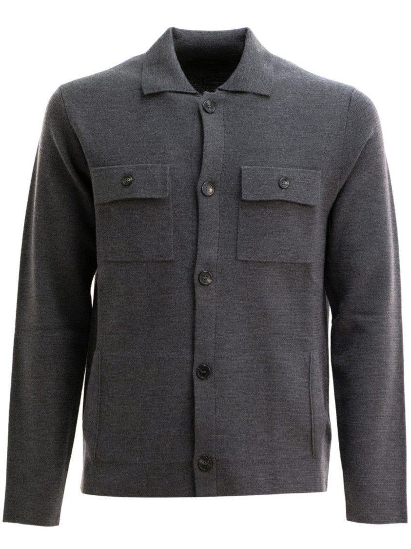 Zanone Dark Grey Button-Up Jacket