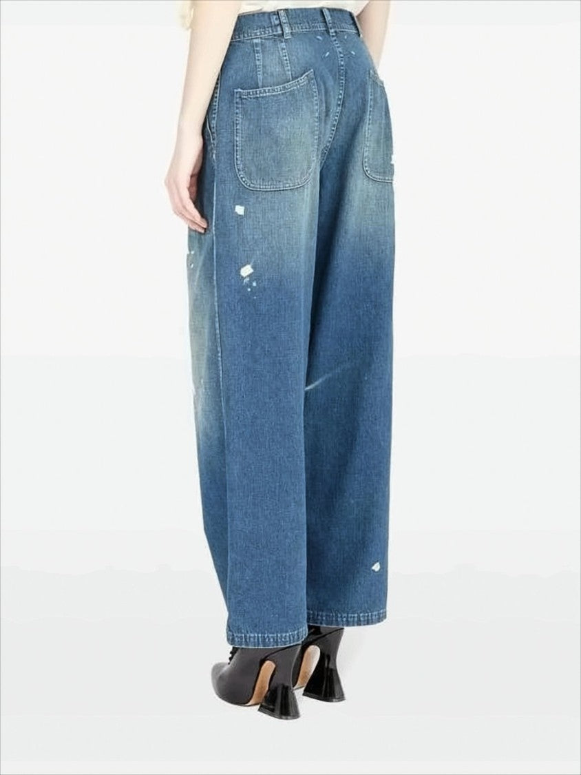 Maison Margiela Wide-Leg Denim Pants With Distressed Details