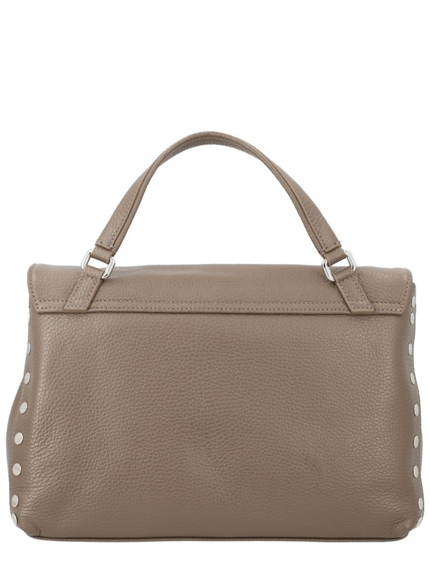 Zanellato Brown Postina Pebbled Leather Handbag