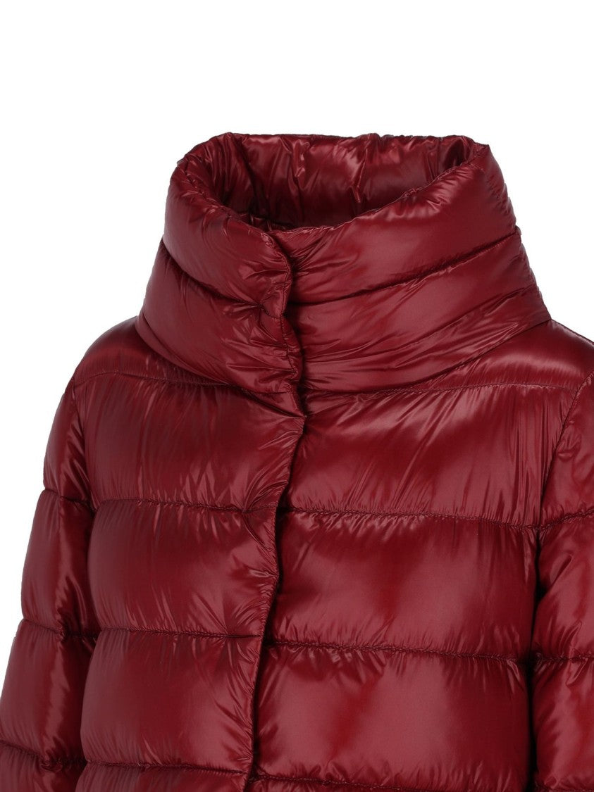 Herno Structured Bordeaux Polyamide Coat