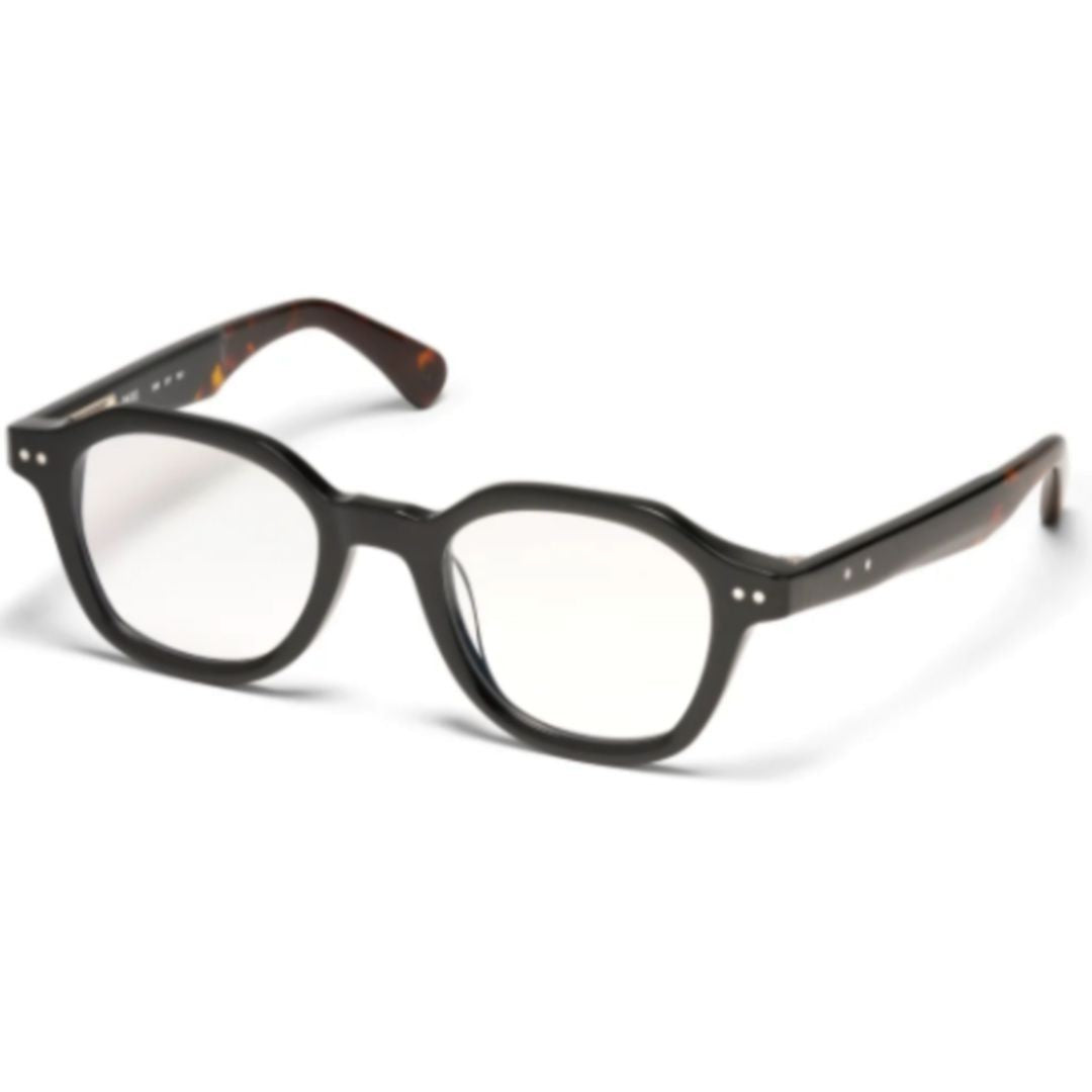 Peter And May Sky Rounded Square Frame Acetate Eyeglasses With Tortoiseshell Temples