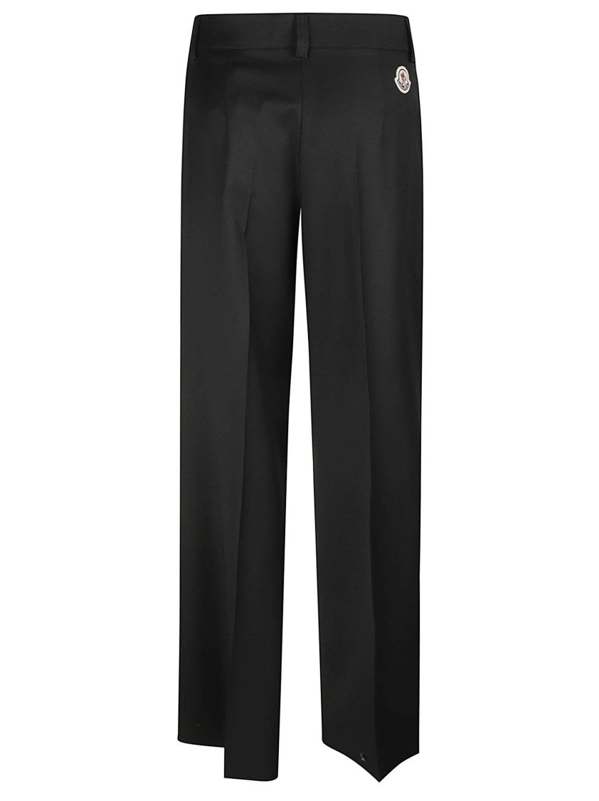 Moncler Pleated Virgin Wool Straight-Leg Pants
