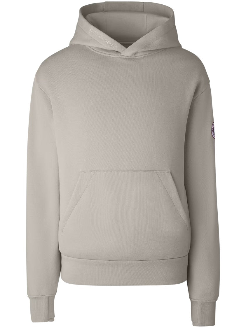 Canada Goose Relaxed Fit Beige Hoodie With Drawstring And Kangaroo Pocket