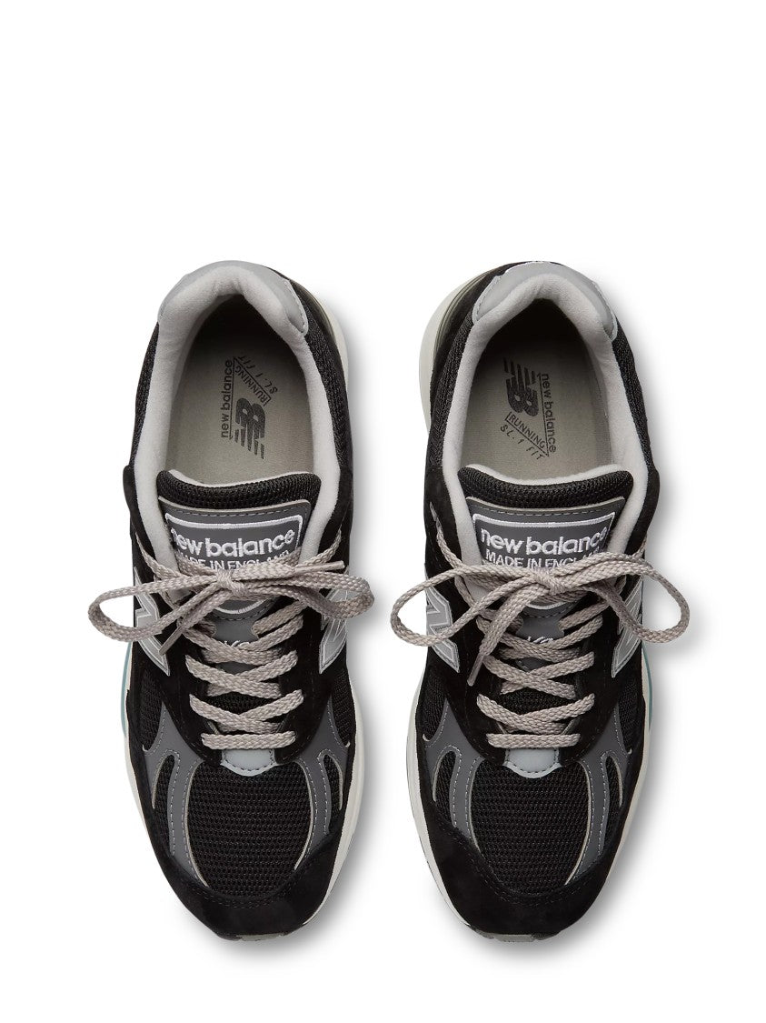 New Balance Black And Grey Suede-Mesh Sneakers With Cushioned Sole