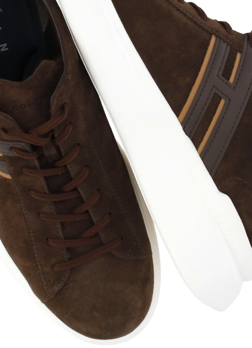Hogan Dark Brown H580 Suede Sneakers