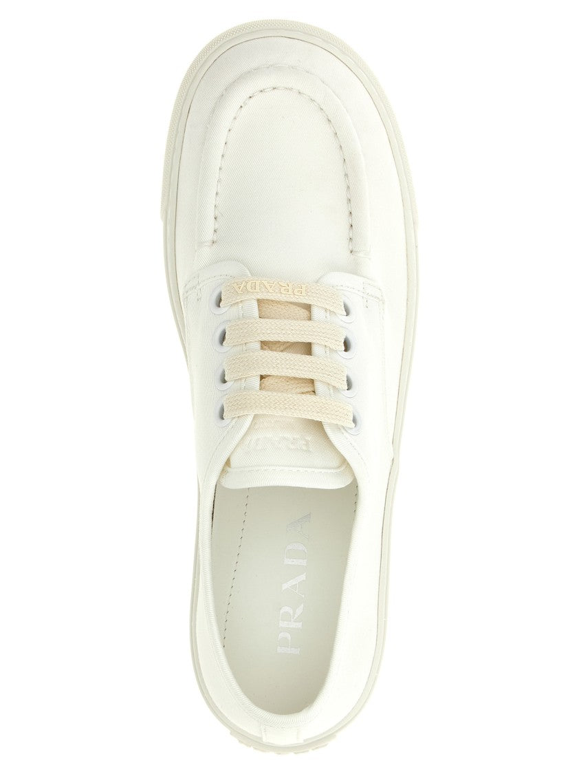 Prada Minimalist Low-Top Cotton Sneakers With Subtle Branding