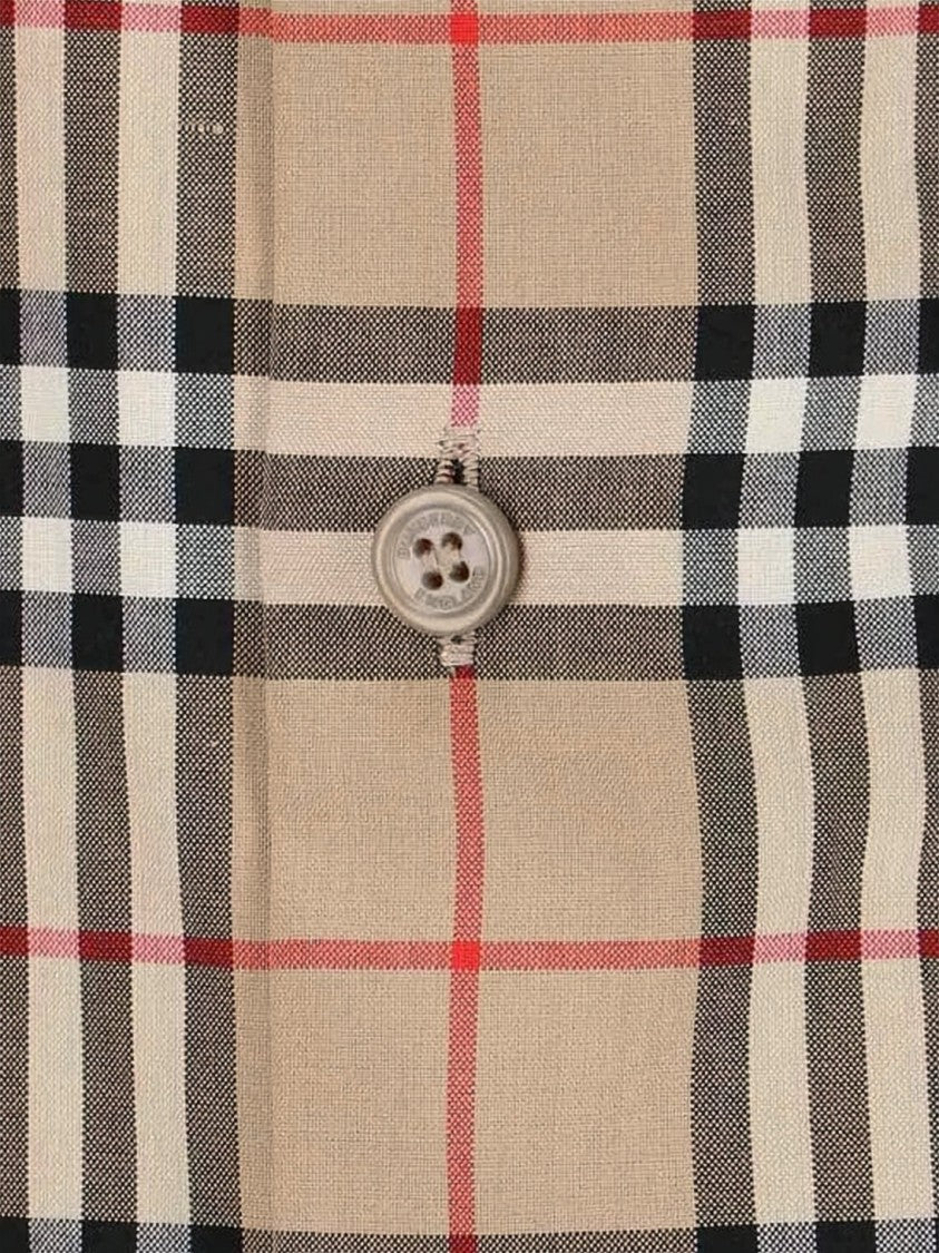 Burberry Check Pattern Long-Sleeved Button-Up Shirt