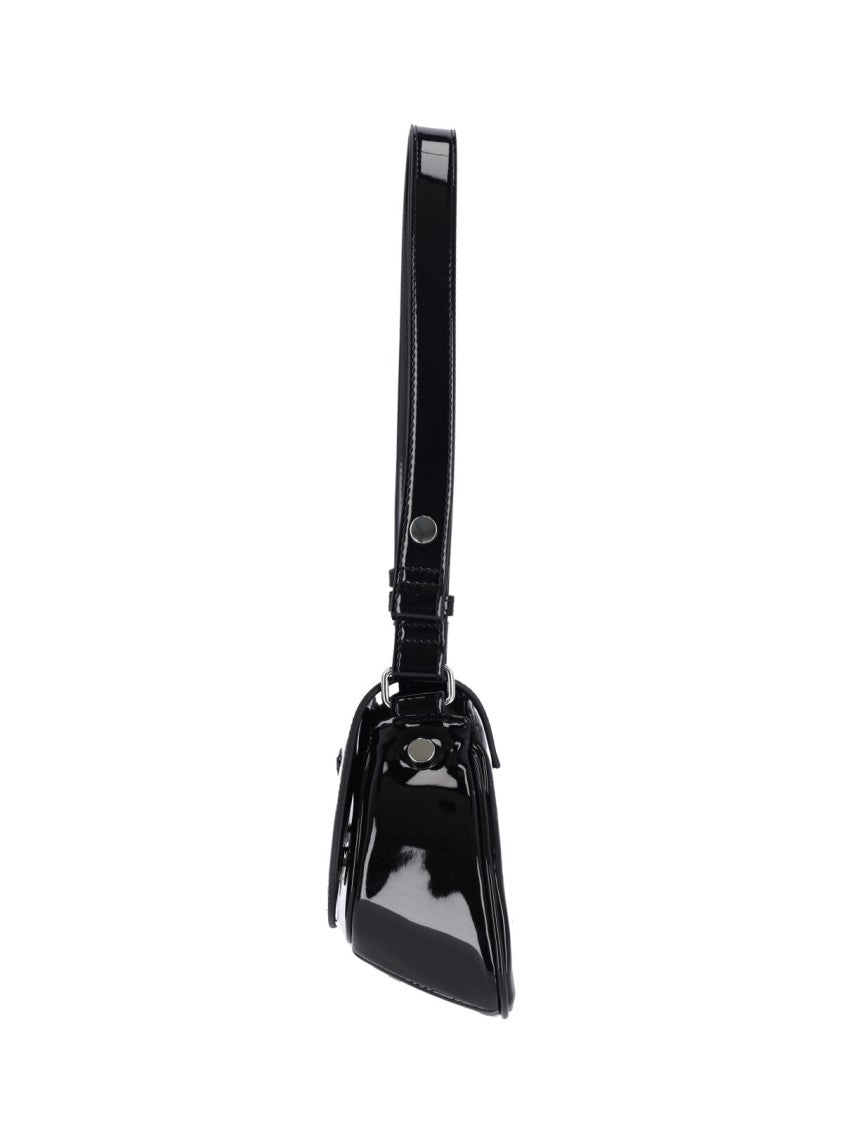 Diesel Glossy Black Shoulder Bag With Adjustable Strap