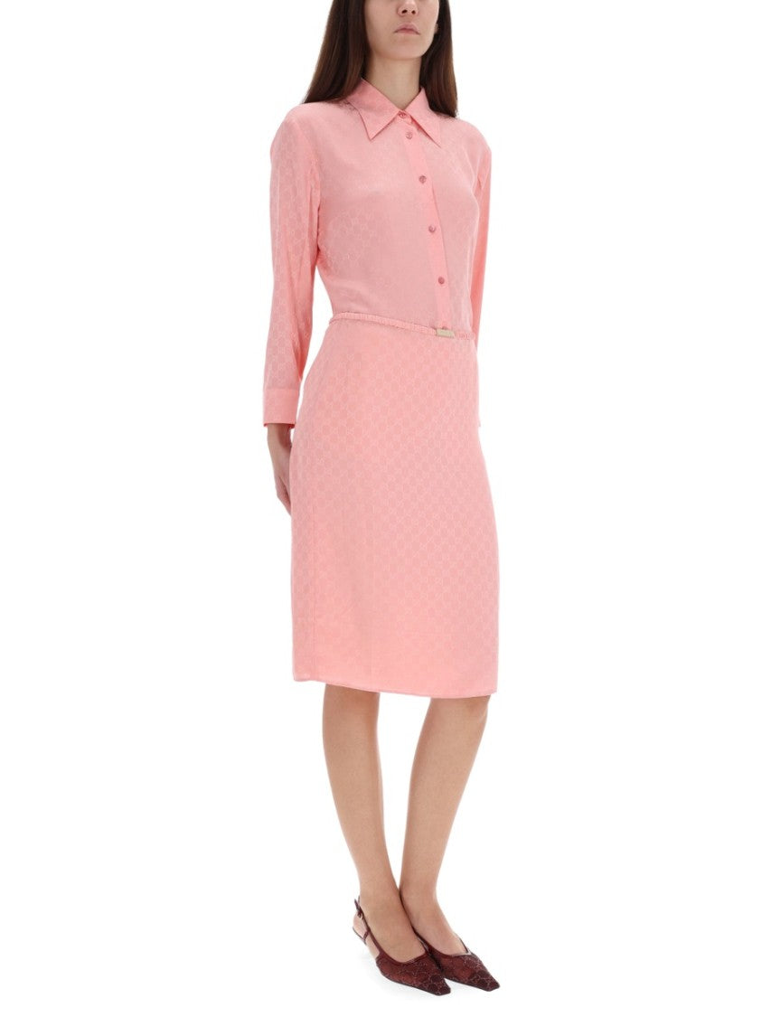 Gucci Mother-Of-Pearl Jacquard Silk Shirt