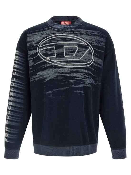 Diesel Abstract Oval Logo Long-Sleeve T-Shirt