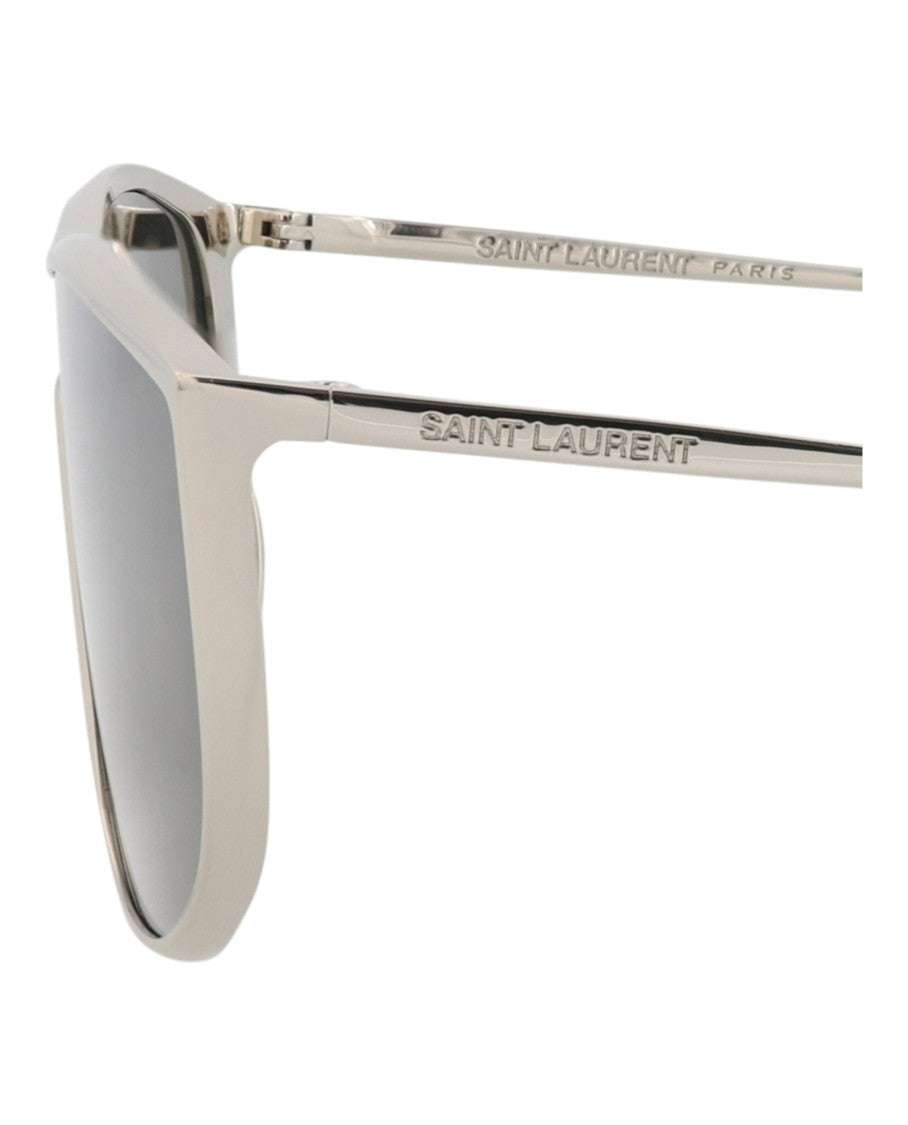 Saint Laurent Shield-Frame Metal Sunglasses