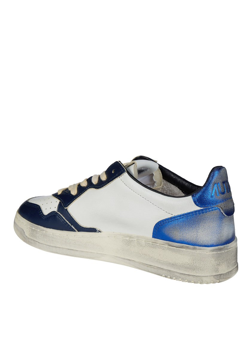 Autry White Navy Overlays Low-Top Sneakers