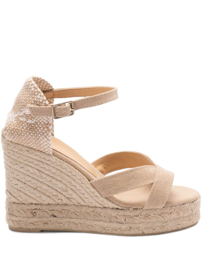 Castaner Beige Wedge Sandals With Braided Jute