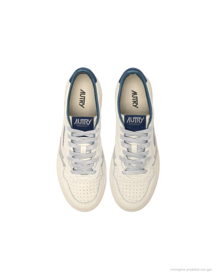 Autry Low Leather Sneakers With Diverse Texture Combinations
