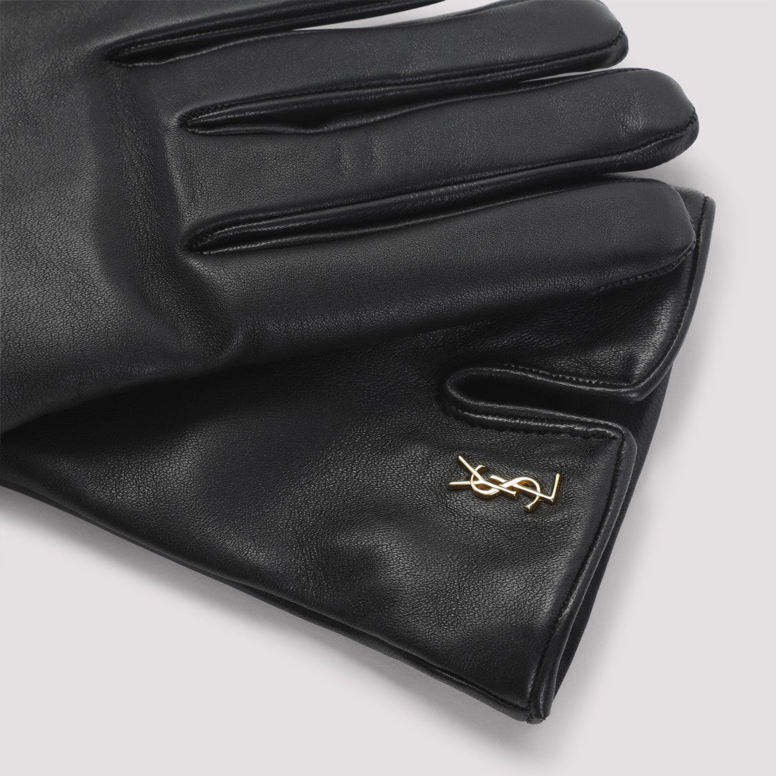 Saint Laurent Black Leather Gloves