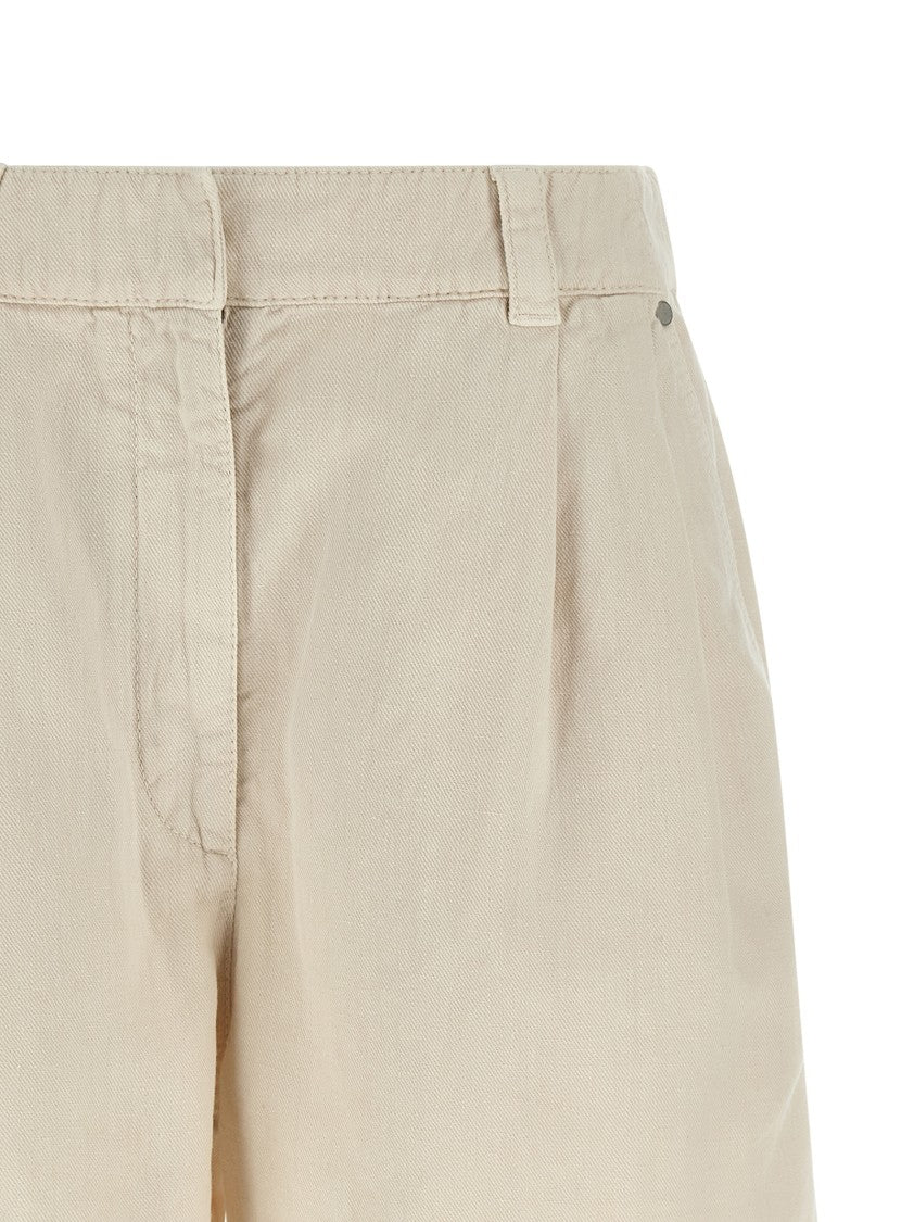 Brunello Cucinelli 'Baggy' Cotton And Linen Shorts