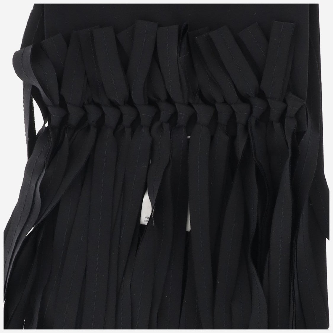 Carven Silk Scarf With Unique Ribbon Fringe Border