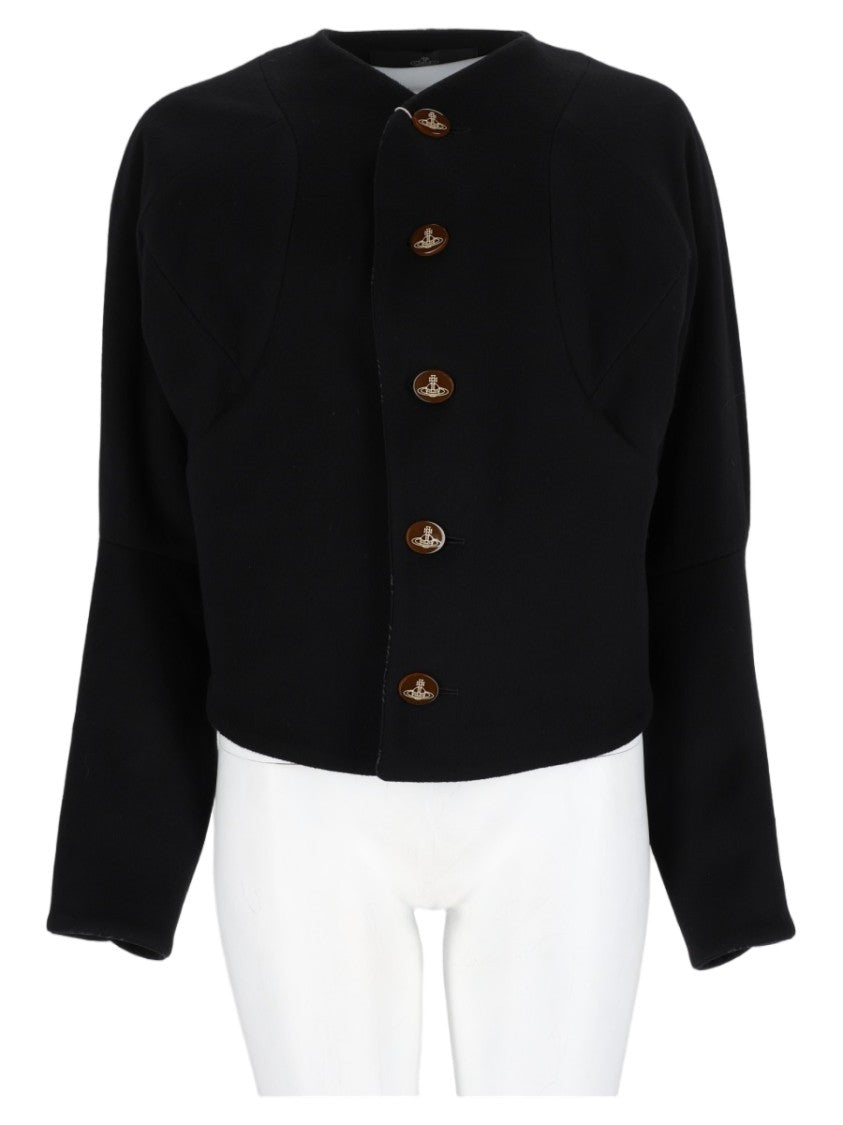 Vivienne Westwood Black Cropped Sculptural Wool-Cashmere Jacket