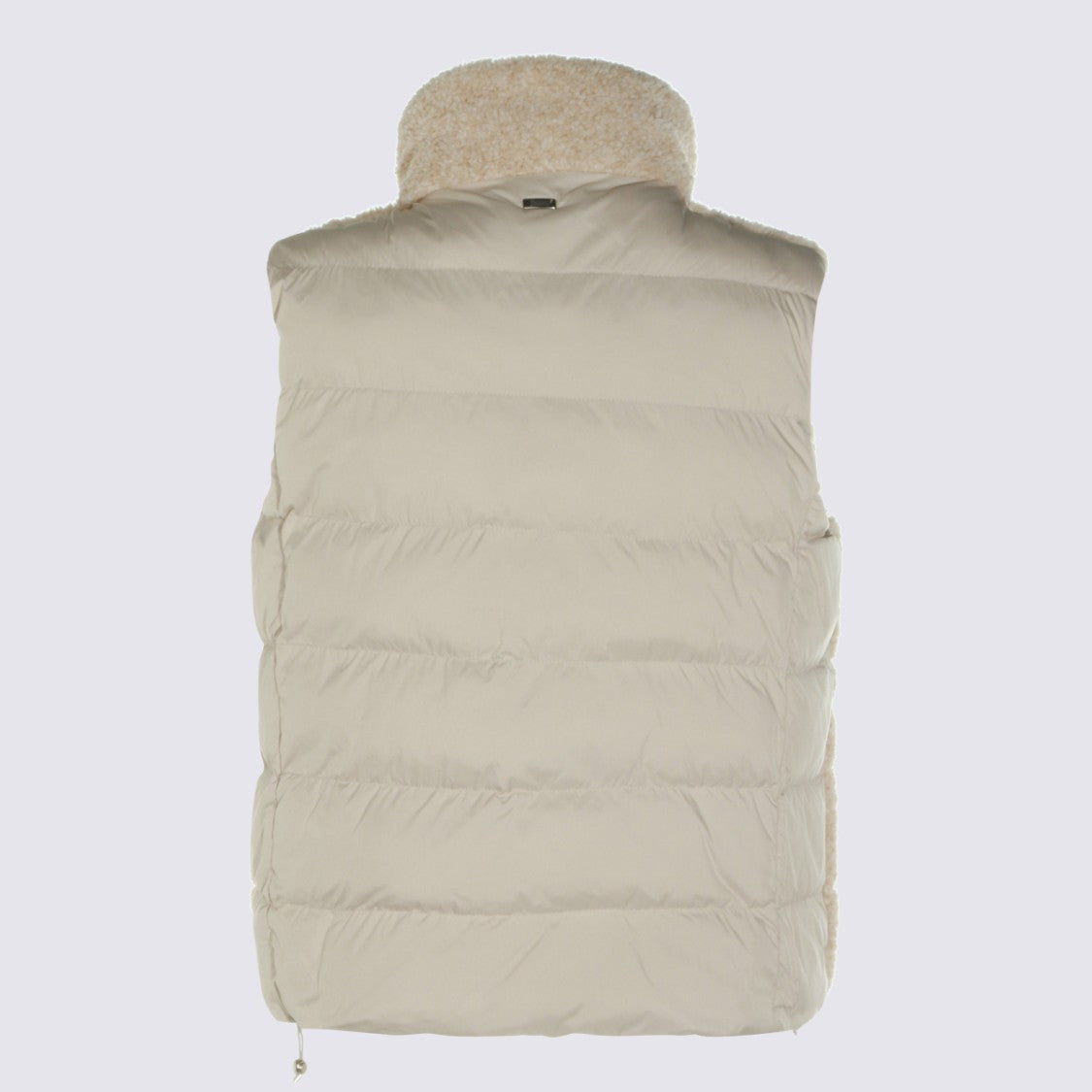 Herno Sleeveless Plush-Textured Jacket With High Collar And Quilted Back