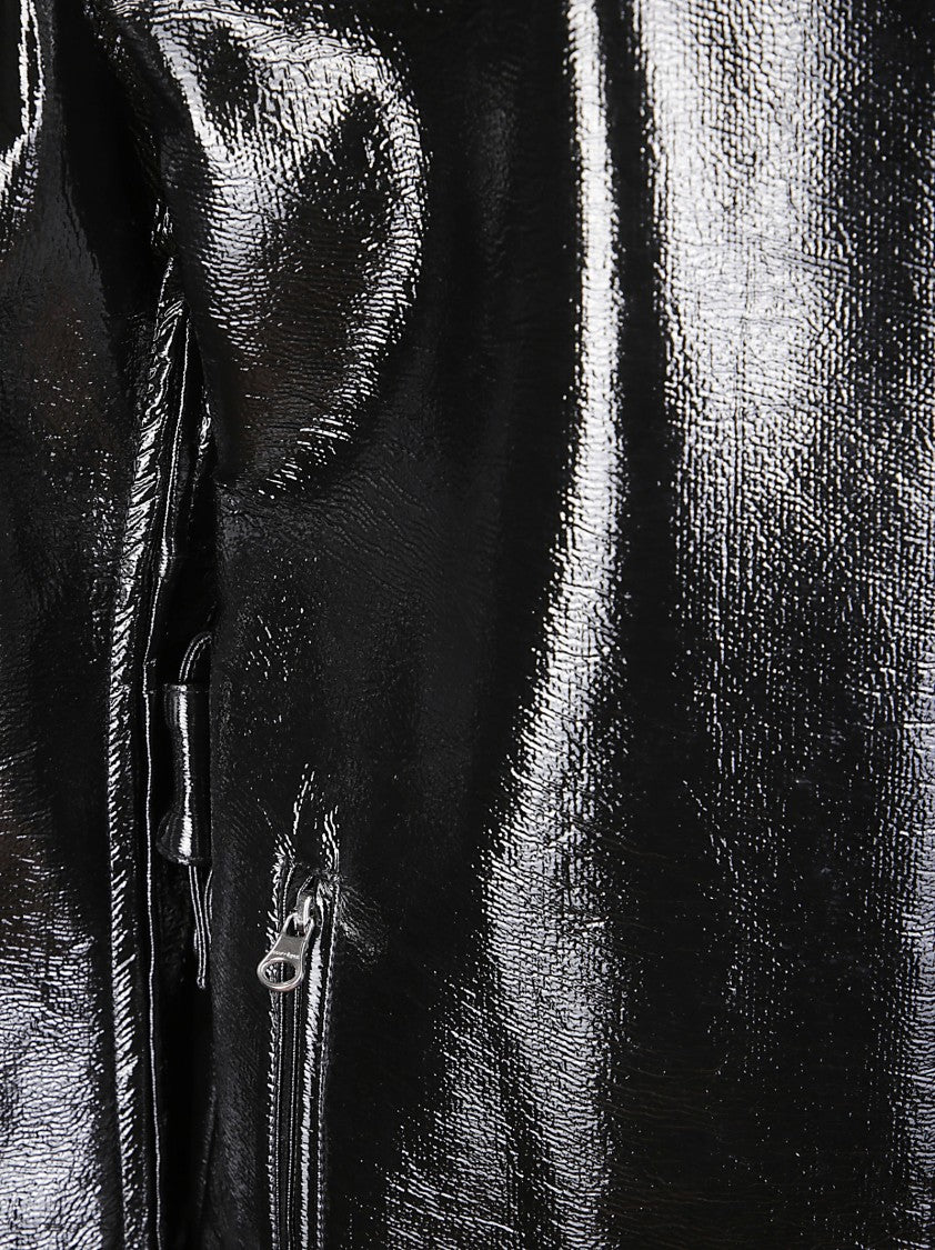 Courrèges Zipped Vinyl Maxi Bomber Jacket