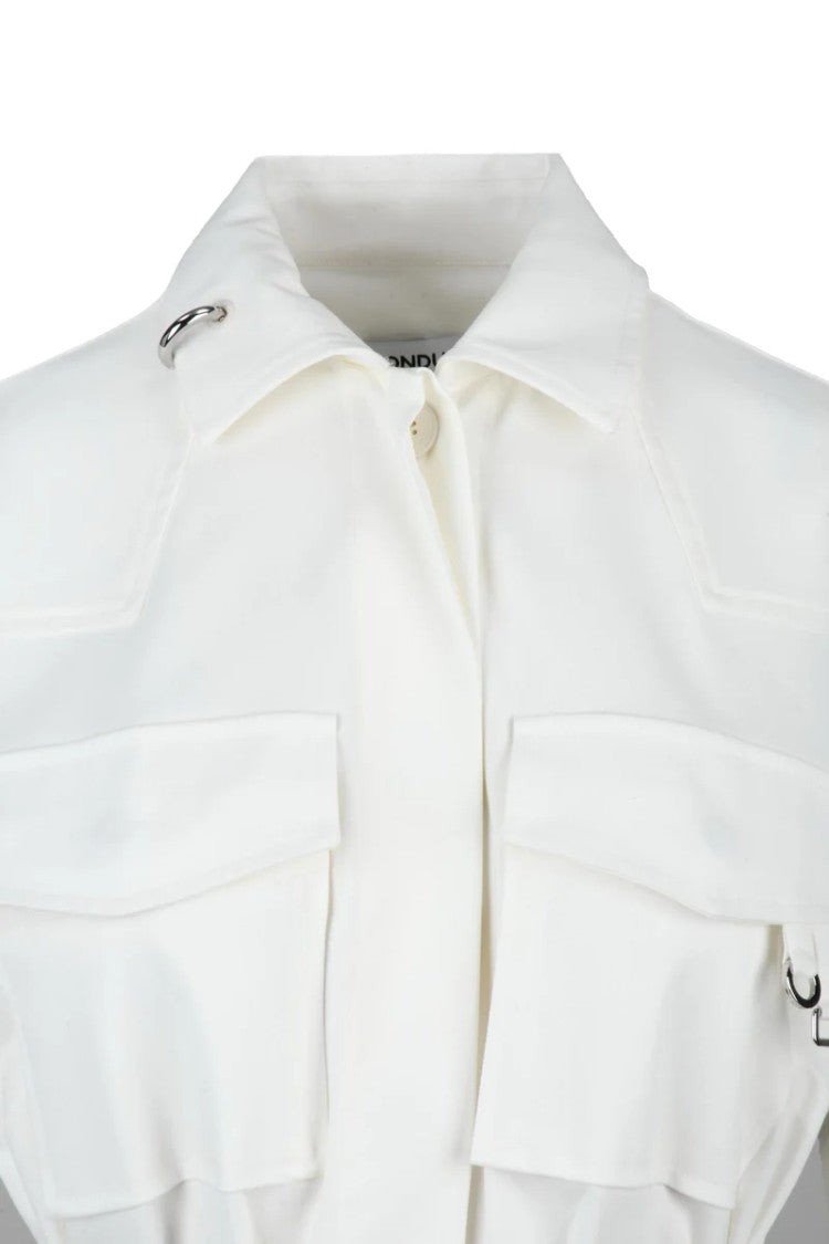 Dondup Shirt Dress Buttons Pockets - White