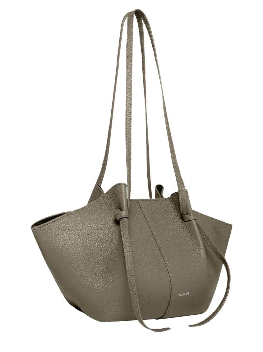 Yuzefi Winged Silhouette Pebbled Leather Tote Bag