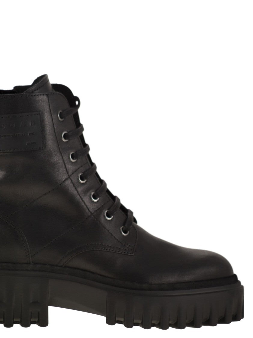 Hogan H700 - Leather Combat Boots