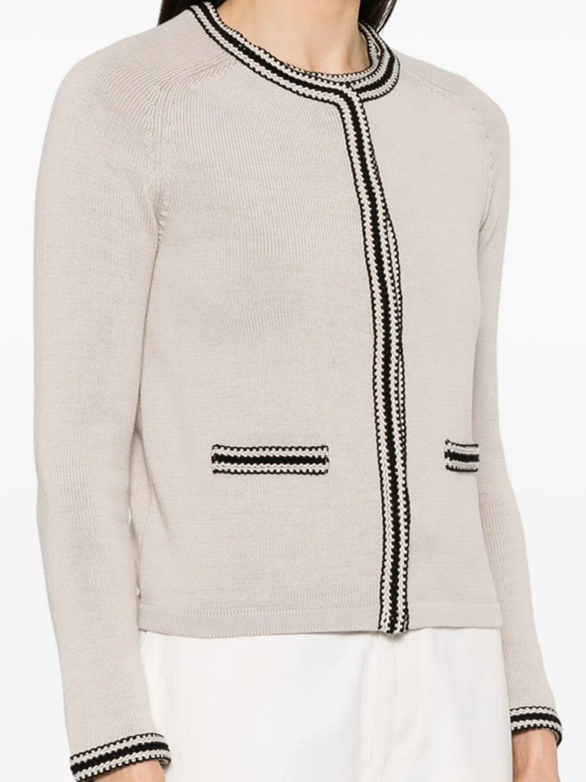 Max Mara Refined Knit Cardigan With Contrast Trim
