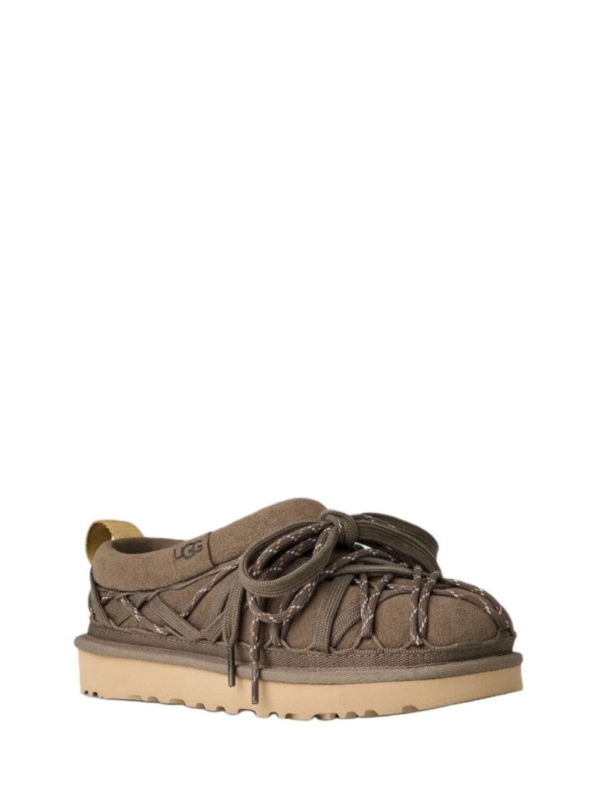 Ugg Green Double Lacing Suede Mules