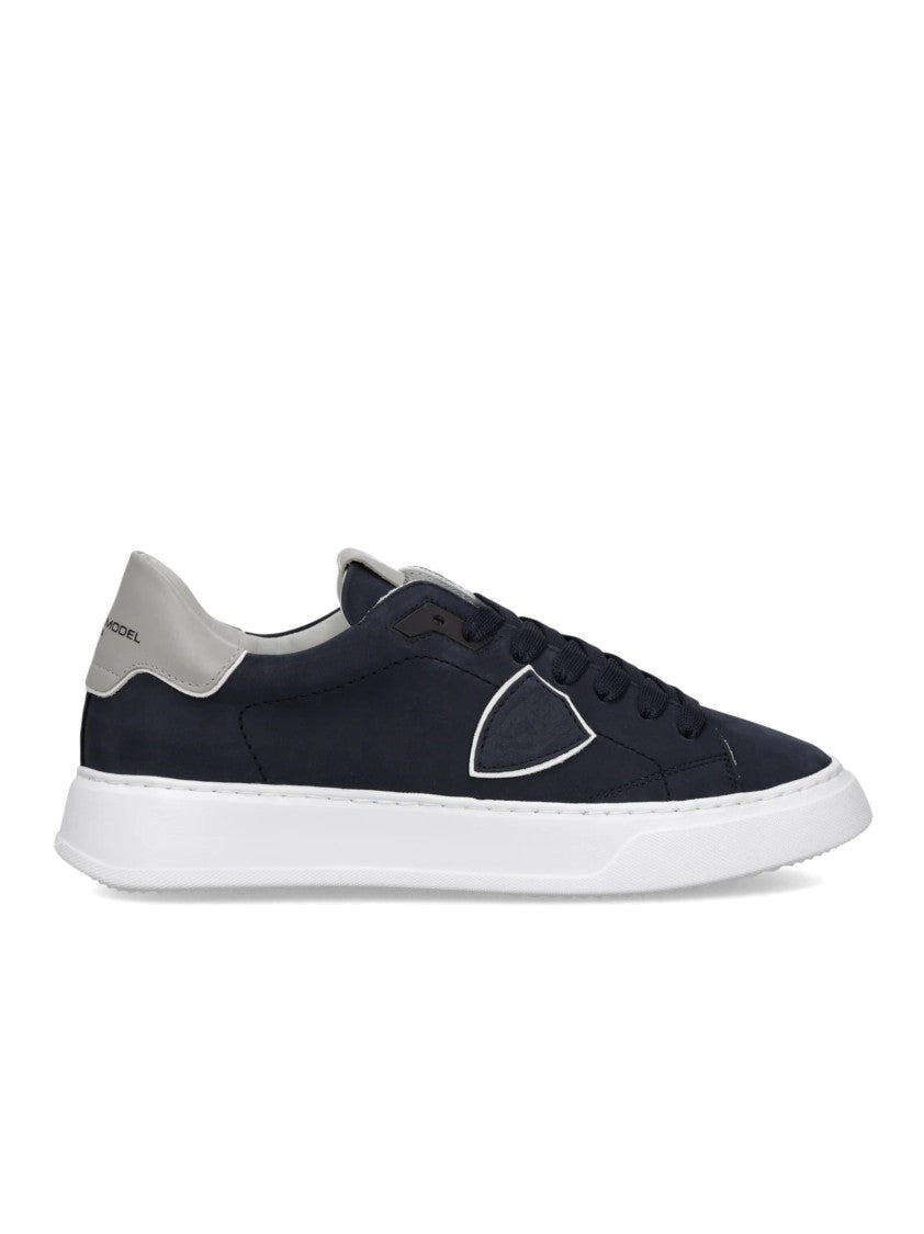 Philippe Model Navy Nubuck Low-Top Sneakers