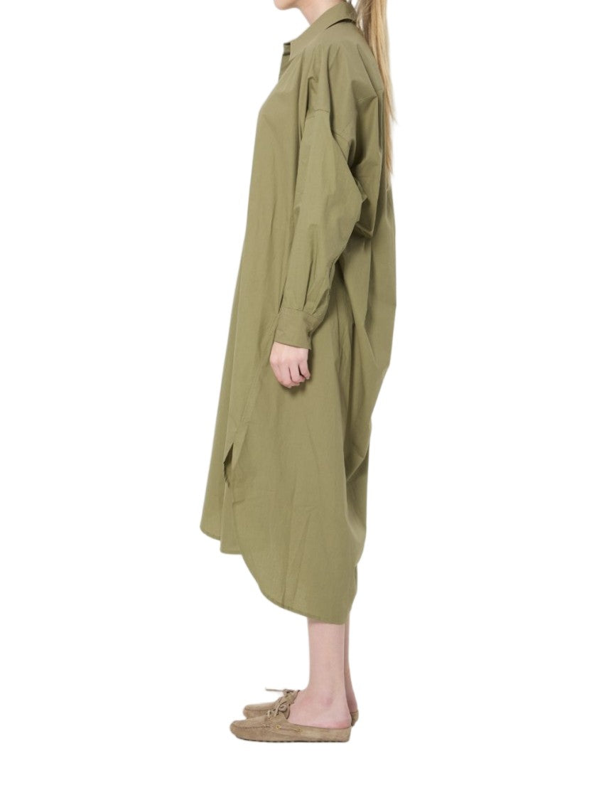 The Frankie Shop Black High-Low Hem Oversized Midi Dress