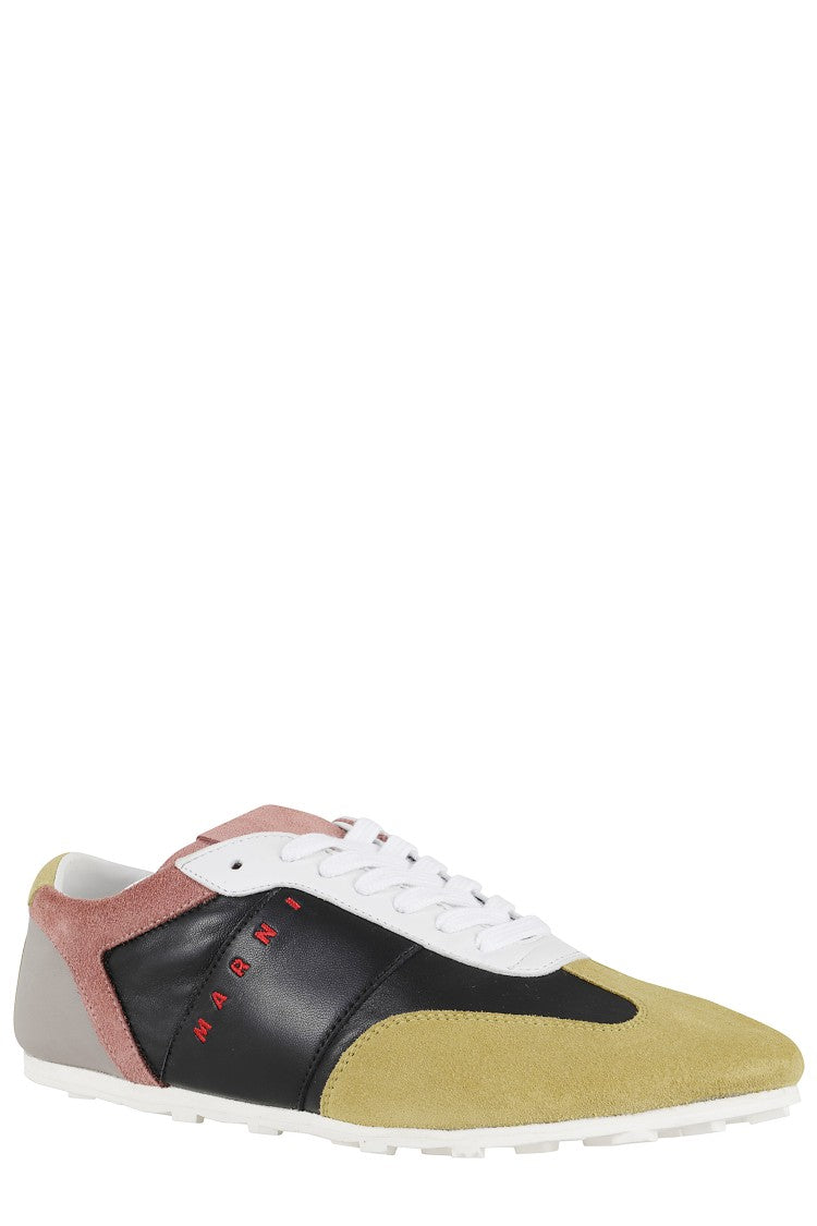 Marni Multicolor Tapered Toe Sneakers With Leather