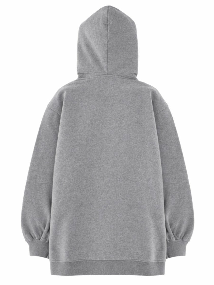 T By Alexander Wang Soft Grey Puffed Sleeves Cotton Mini Dress