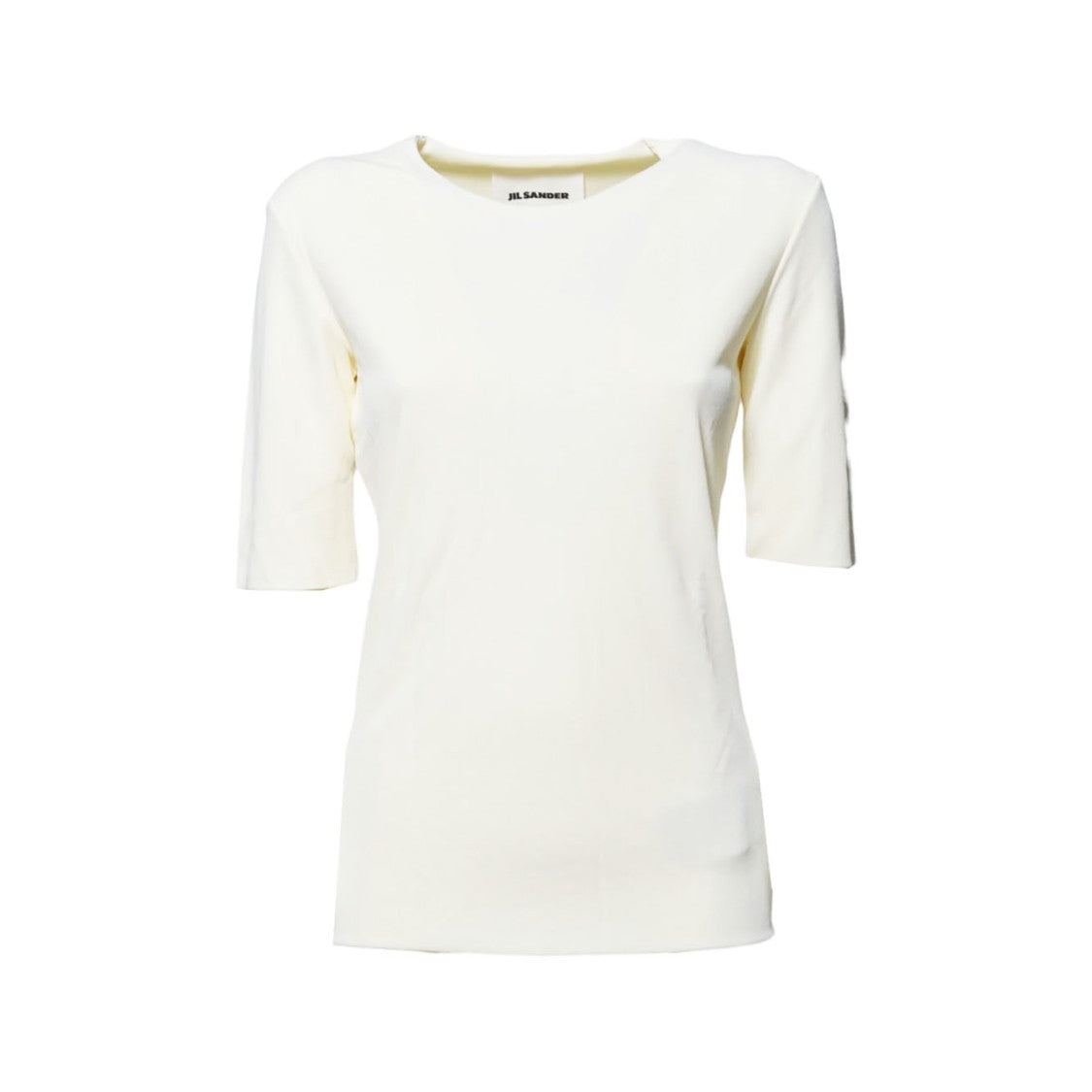 Jil Sander White Fluid Viscose Short Sleeve Top