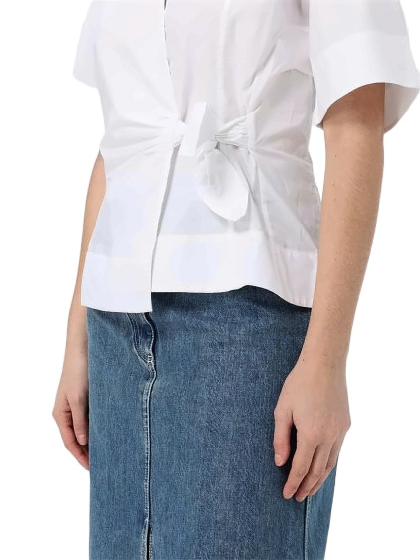 Ganni Wrap Design Blouse With Waist Tie