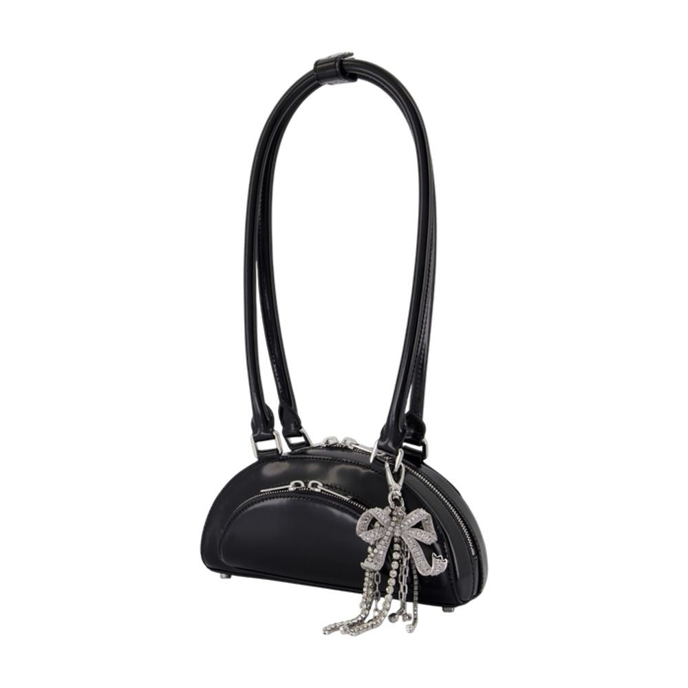 Self-Portrait Mini With Charm Shoulder Bag - Leather - Black